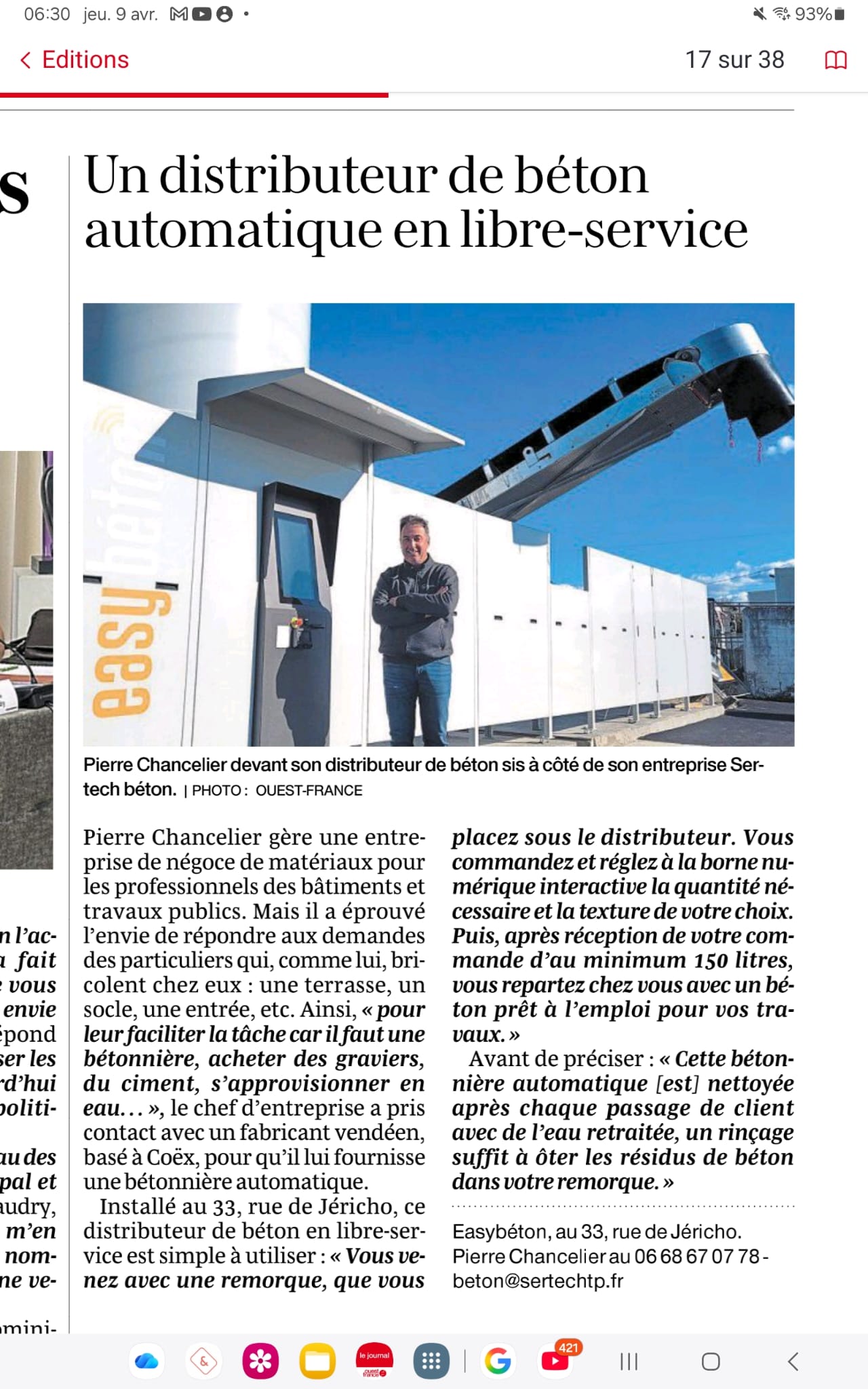 easybeton LA PRESSE EN PARLE